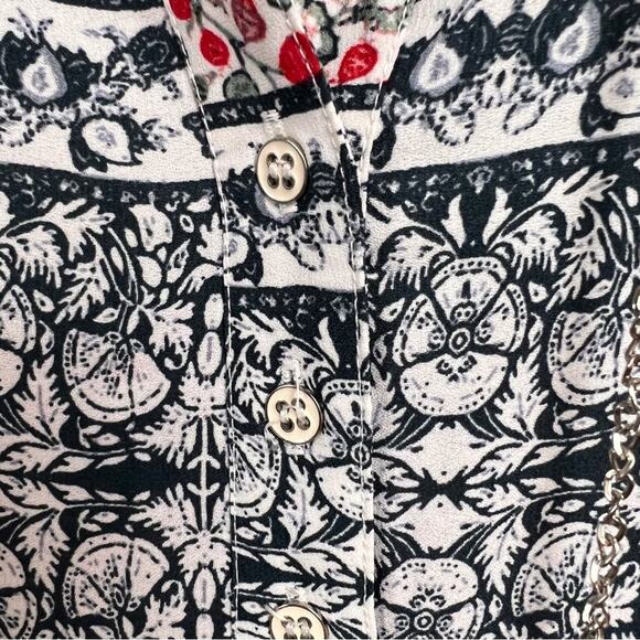 Zac & Rachel Womens Top Size Petite L white black salmon work wear metal tassel - Picture 4 of 16